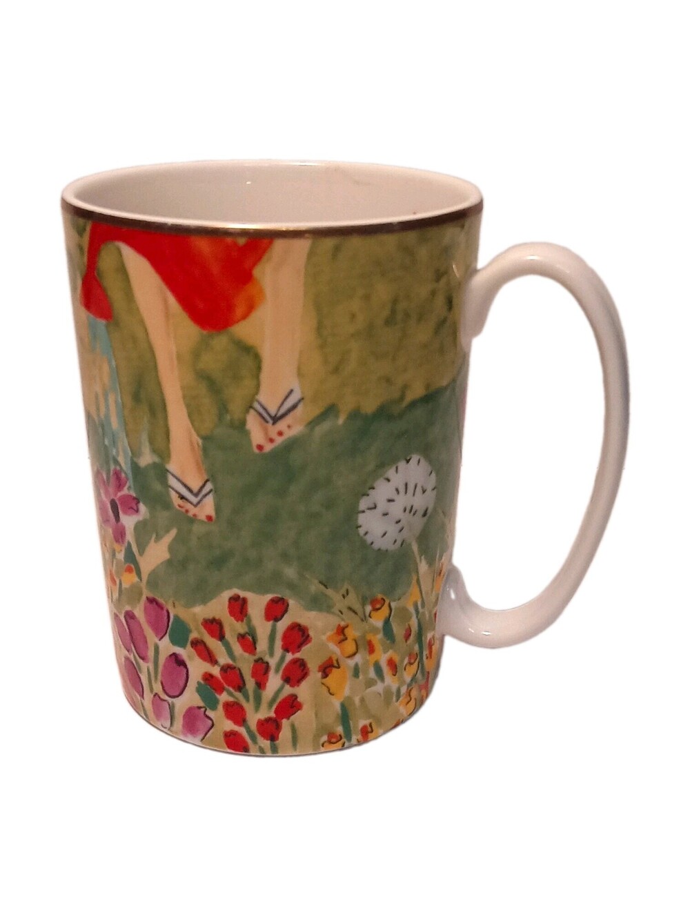 Kate Spade Garden Variety Coffee Mug Lenox Porcelain Floral Gold Rim